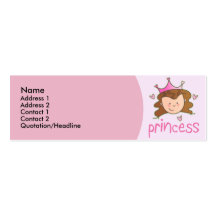 Pretty Brunette Princess Skinny Profile Cards Business Card Template