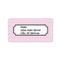 Pretty Bubble Gum Pink Scroll Pattern Personalized Address Labels