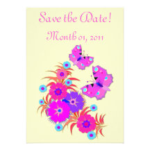 Pretty Butterflies and Flowers Invitation