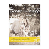 Pretty Cadmium Yellow Photo Save the Date Postcard