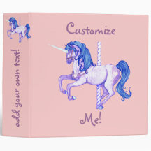 Pretty Carousel Unicorn Avery Binder