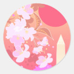 pretty cherry blossom scene sticker