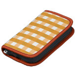Pretty Chic Orange Gingham Checked Fabric Pattern Folio Planners