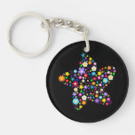 Pretty Colourful Floral Star Keychain