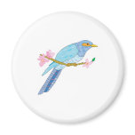 pretty cuckoo bird and flowers refrigerator magnets