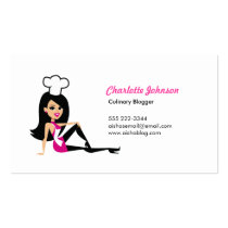 Pretty Culinary Girl Personal Card with Illustrati Business Card Template