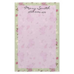 Pretty Customized Vintage pink green Floral paper Custom Stationery