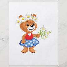 pretty cute daisy girly bear personalized flyer