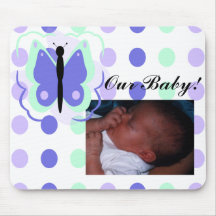 Pretty Cyan And Blue Butterfly Mousepad