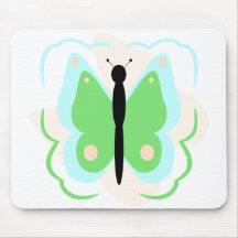 Pretty Cyan And Green Butterfly Mousepad