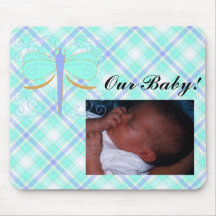 Pretty Cyan And Orange Drago Baby Picture Mousepad