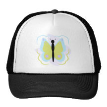 Pretty Cyan And Yellow Butterfly Hat