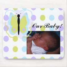 Pretty Cyan And Yellow Butterfly Mousepad