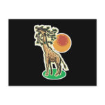 pretty eating giraffe scene postcard