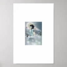 Pretty fairy lady with rose posters