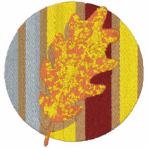 Pretty Fall Leaf Design Chest Polo