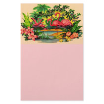 Pretty Flamingo Birds Personal Flowers Stationery