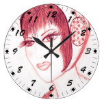 Pretty Flapper in Red wall clocks