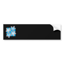 Pretty floral design, blue, red and black. bumper sticker