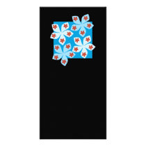 Pretty floral design, blue, red and black. photo card