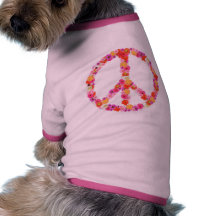 Pretty Flower Peace Sign Dog Tee