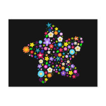 Pretty Flower Star Post Card