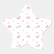 Pretty Flowers Star Sticker