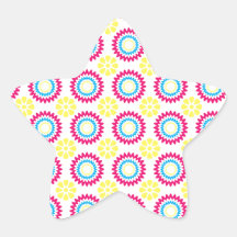 Pretty Flowers Star Stickers