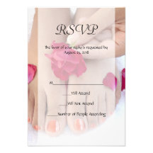 Pretty Fuchsia Pink Rose Pedicure Salon Personalized Invitation