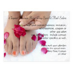 Pretty Fuchsia Pink Rose Pedicure Salon Postcards