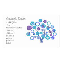 pretty funky blossoms tree of life Japanese style Business Cards