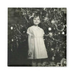 Pretty girl by Christmas tree Fridge Magnet