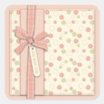Pretty Girl Floral Square Sticker