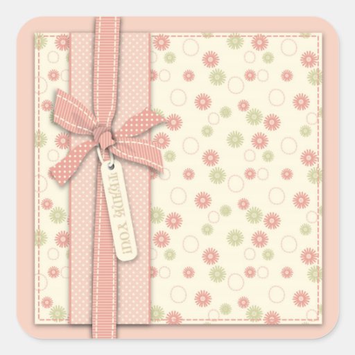 Pretty Girl Floral TY Square Sticker