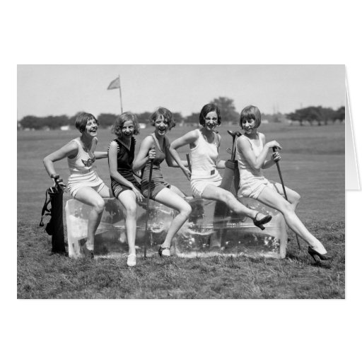 Pretty Girl Golfers, 1920s Card