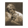 pretty girl with a rose post cards
