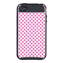 pretty, girly pink polka dots. iPhone 4/4S cover