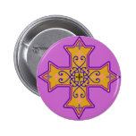 Pretty Gold and Pink Coptic Cross
