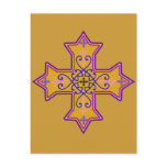 Pretty Gold and Pink Coptic Cross Post Cards