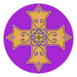 Pretty Gold and Pink Coptic Cross stickers