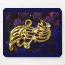 Pretty gold music note bar mouse pad