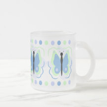 Pretty Green And Blue Butterfly Mug