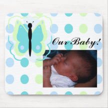 Pretty Green And Cyan Butterfly Mousepad