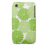 Pretty Green Flower Blossoms Floral Pattern Case-Mate iPhone 3 Cases