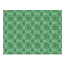 Pretty Green Squares Retro Pattern Gifts Postcards