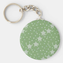Pretty green star pattern keychains