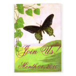 Pretty Green Vintage Butterfly Invitations