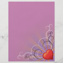 Pretty Heart swirl rays design Personalized Flyer