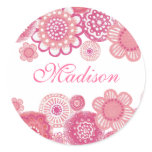 Pretty in Pink Painted Girls Name Cupcake Topper Stickers