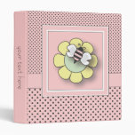Pretty in Pink Polka Dot Girly Bumble Bee Binder
